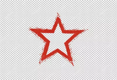 Distressed Red Star Outline with Grunge Texture Design Element image