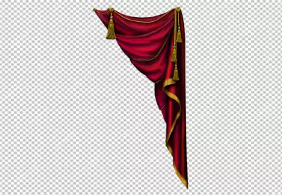 Window curtains realistic composition with indoo