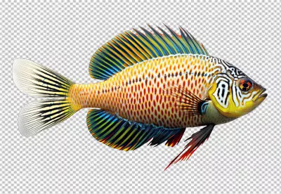 Vibrant Exotic Fish PNG Cutout for Creative Marine Life Designs image