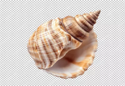 Elegant Spiral Seashell with Natural Brown Patterns for Ocean and Beach Designs image