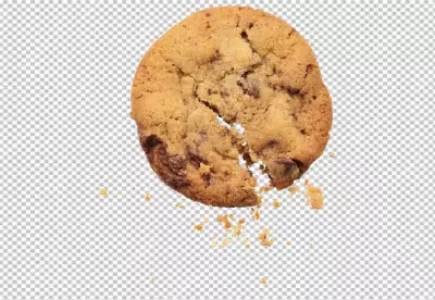 Stack of cholates chip cookies falling on png background