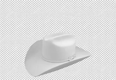 White color realistic cowboy hat transparent background 