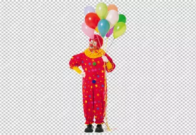 Colorful Clown with Balloons