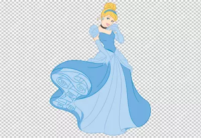 Cinderella fairytale character transparent background 