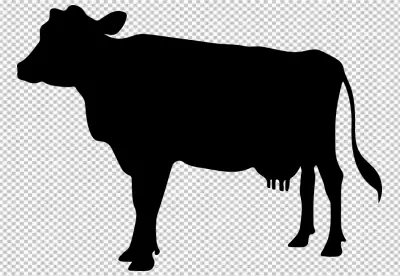 stand up mother cow silhouette transparent background