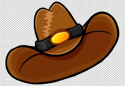 Cowboy Hat front view full length isolate on transparency background 