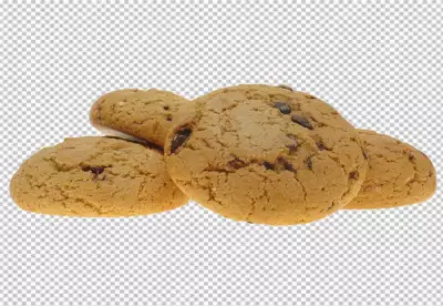 Baking delicious chocolate chip cookies isolatedon png bg