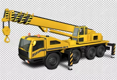 Mobile Crane isolated on transparent 