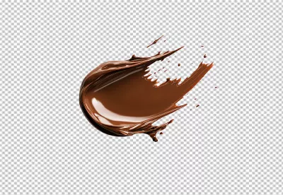 Dynamic Melted Chocolate Liquid Splash PNG for Sweet Dessert Designs image