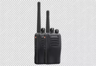 Walkietalkie communication radio on a trans