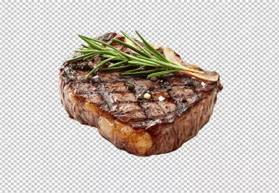 Delicious Grilled Steak with Rosemary and Seasoning Juicy Ribeye Beef Dish Appetizing Culinary Photography image