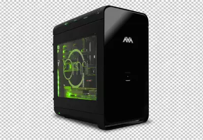 technology with monitor and hardware PNG