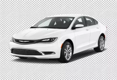 3d car with minimal Chrysler car transparent background 