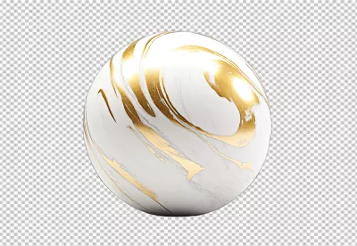 Elegant Marble Gold Sphere Abstract 3D Geometric Design Element image