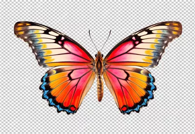 Vibrant Colorful Butterfly with Spread Wings - Perfect for Creative Designs image