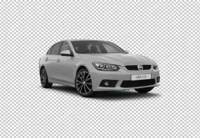 Modern Silver Sedan Car Isolated on White Background for Automotive Design image
