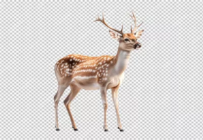 Majestic Spotted Fallow Deer Standing Confidently, Ideal PNG Cutout for Wildlife Designs image