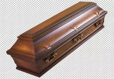 PNG  coffin laying in isometric view
