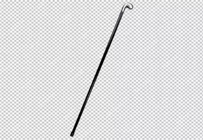 a black cane with a silver handle