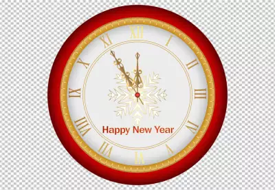 New Year golden numbers and clock face