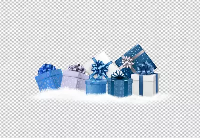 Elegant Silver and Blue Christmas Gifts Corner Background