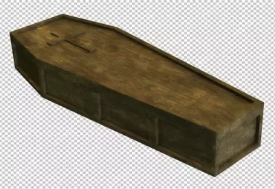 Coffin concept transparent background 