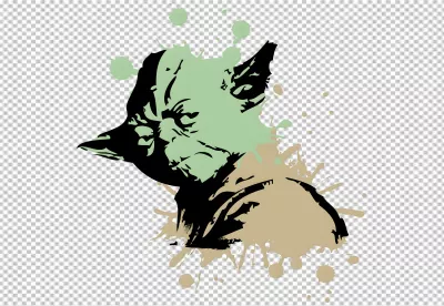 Wise Yoda Alien Inkblot Design