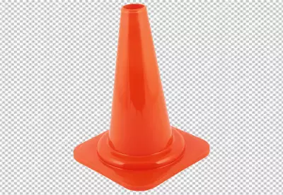 Traffic cone red and white Isolated