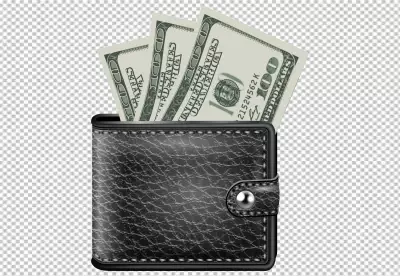 Black leather wallet product Design with mony 2
