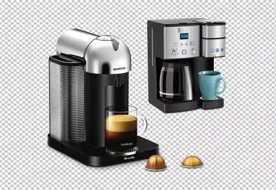Tow coffee machine transparent background 