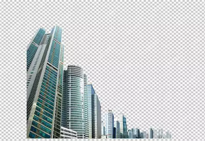 City skyscraper buildings on isolated