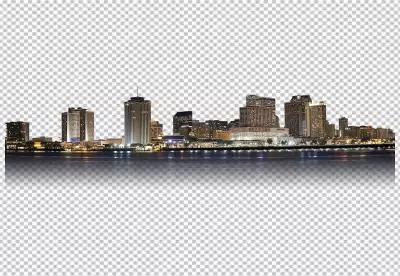 Urban landscape with high skyscrapers transparent background 