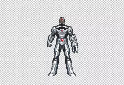 A female robot head with circuit board on PNG