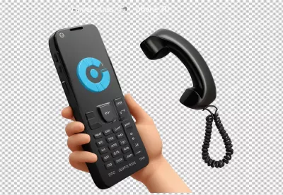 Stylized Hand Holding Modern Smartphone and Retro Telephone Receiver for Communication image