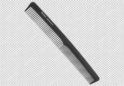 Hair coloring realistic set with isolated image of comb on transparent background 