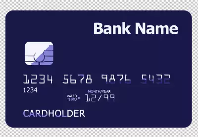 Flat Holographic Credit Card Floating Above