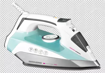 Iron ironing realistic icon set two irons are in different positions png