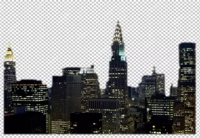 City night view on isolated transparent background 