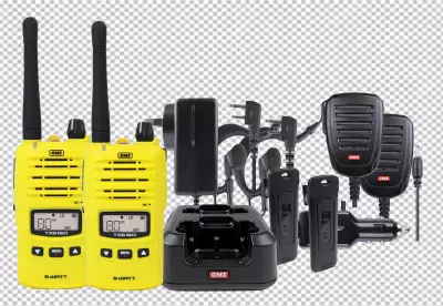 Black portable radio ht or walkie talkie PNG