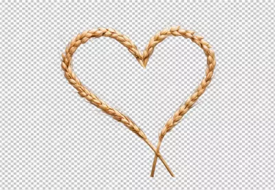 Golden Wheat Stalks Forming Heart Shape Symbolizing Love, Nature, and Harvest image