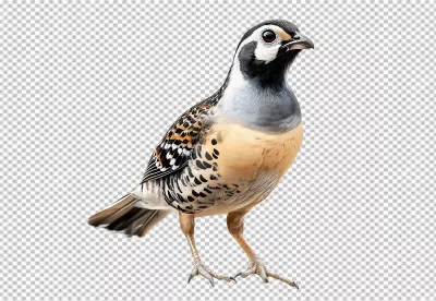 Colorful Quail Bird Standing Digital Art Illustration for Design Projects image