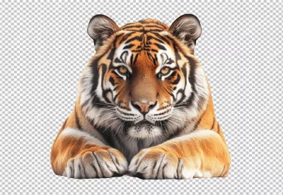 Captivating Tiger Gaze Wildlife PNG for Graphic Design Projects image