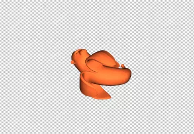 Captivating 3D Abstract Orange Organic Shape Fluidly Sculpted on Black Background image