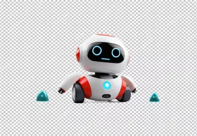 Modern 3D Render of a Friendly AI Robot Character on White Background image