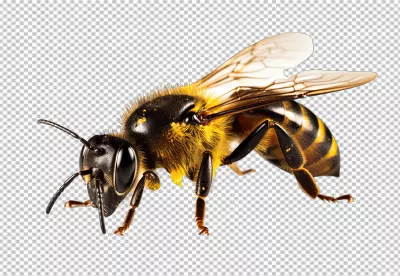 High-Quality Honey Bee Insect Macro PNG for Nature and Pollination Designs image