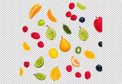 Vibrant Fresh Fruit Medley Assortment Scattered Dynamically Healthy Eating Organic Produce image