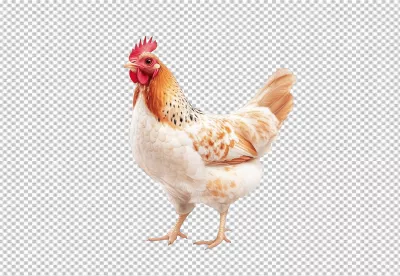 Elegant White Hen Standing Tall: High-Quality Poultry PNG Cutout for Farm Designs image