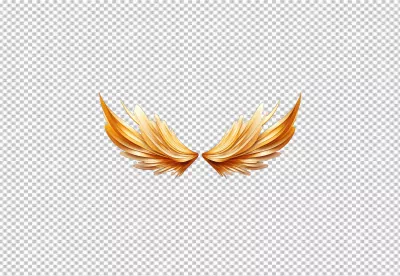 Elegant Golden Wings Isolated for Creative Design and Digital Art Projects image