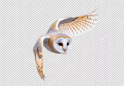 Majestic Barn Owl in Graceful Flight High-Quality Stock Image image