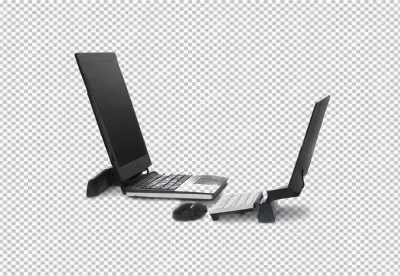 Innovative Modular Laptop Components and Ergonomic Split Keyboard Setup for Productivity image